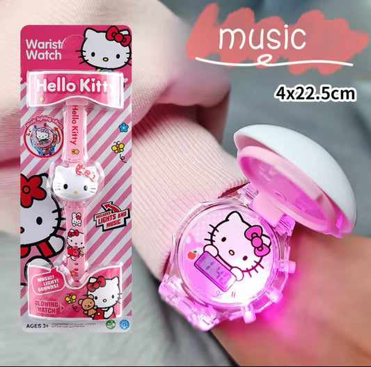 Sanrio Watch Cinnamoroll Hello Kitty Music Silicone Strap Children Wrist Watch My Melody Watch